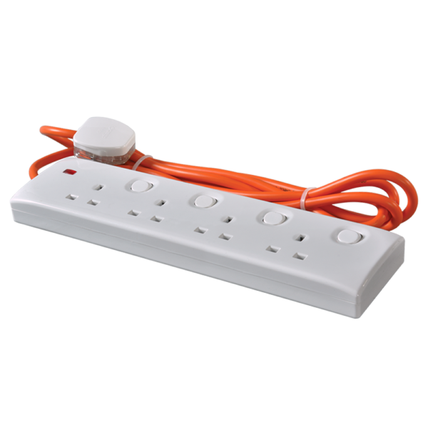 Orange Electric Trailing Socket