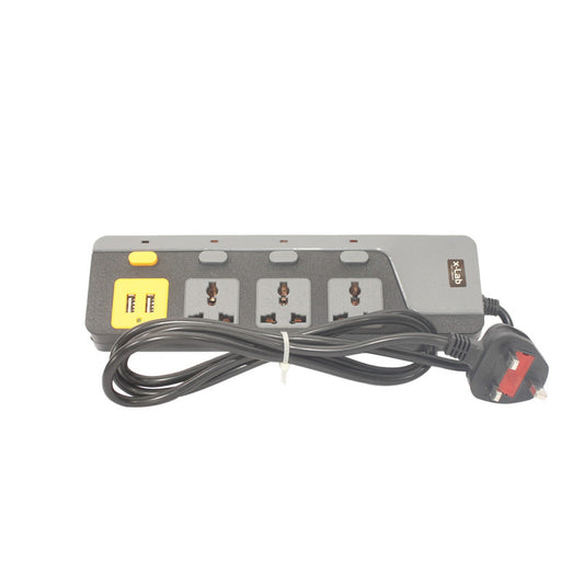 xLab 3 Socket + 2 USB Universal Power Extension Board (XEC- 342USB)