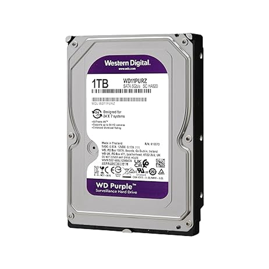 WD Purple Surveillance Hard Drive - 1 TB